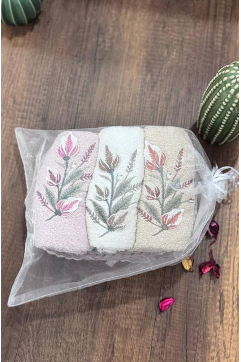 ÖRME SEPETLİ 3'LÜ MUTFAK HAVLU SETİ