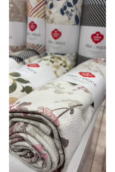 Cotton Box Baskılı Tek Pike Çeşitleri Cotton Box Baskılı Tek Pike Çeşitleri