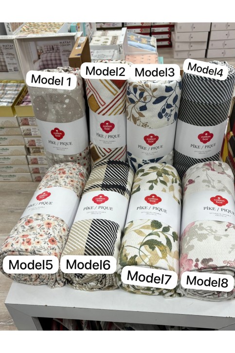 Cotton Box Baskılı Tek Pike Çeşitleri Cotton Box Baskılı Tek Pike Çeşitleri